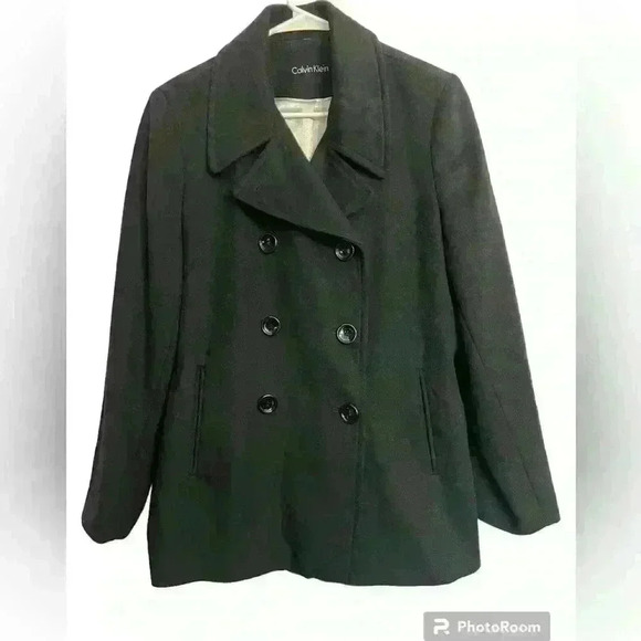 Calvin Klein fully-lined, double-breasted‎ wool coat. Women’s size medium. - Picture 1 of 9